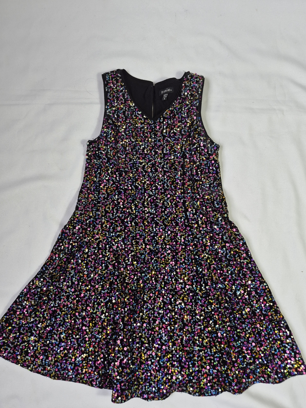 Zunie girls' multicolored sequins twirl party Birhtday dress 8yo